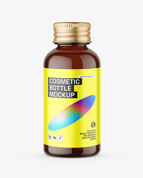 Amber Glass Bottle Mockup - Packaging mockups