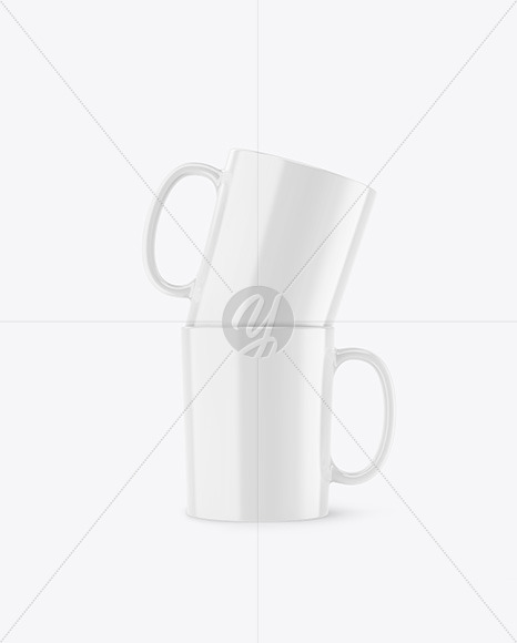 Two Glossy Mugs Mockup