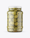 Clear Glass Jar with Olives Mockup