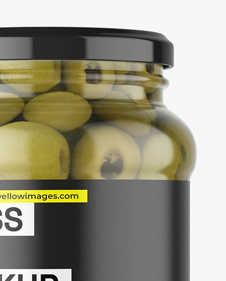 Clear Glass Jar with Olives Mockup