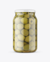 Clear Glass Jar with Olives Mockup