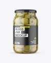 Clear Glass Jar with Olives Mockup