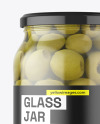 Clear Glass Jar with Olives Mockup