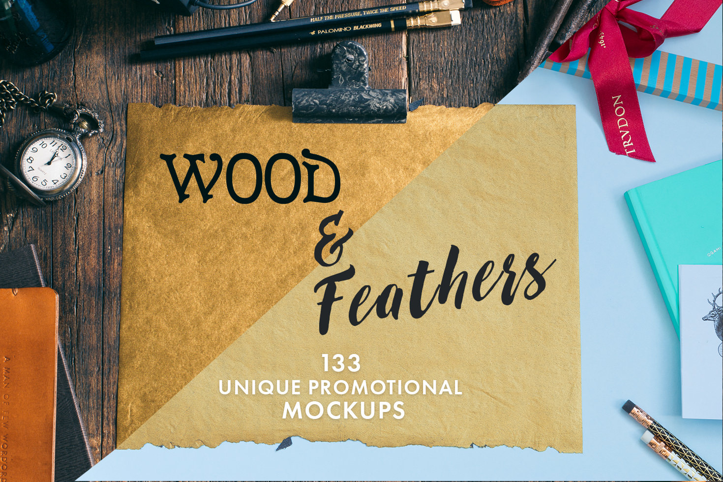 Wood & Feathers - 133 promo mockups Wood & Feathers - 133 promo mockups