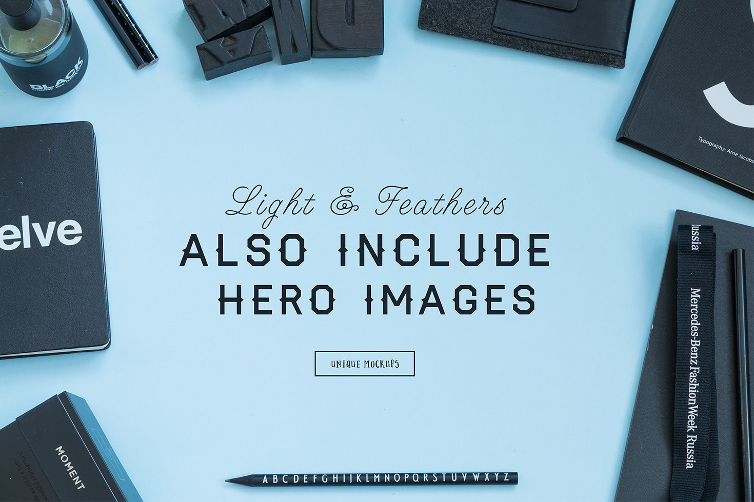 Wood & Feathers - 133 promo mockups Wood & Feathers - 133 promo mockups