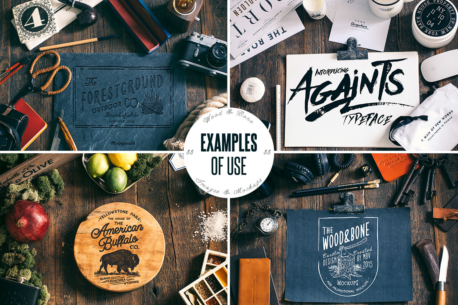 Wood & Feathers - 133 promo mockups Wood & Feathers - 133 promo mockups