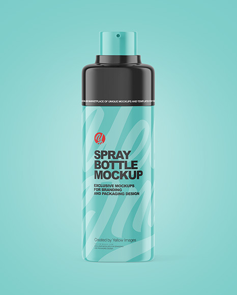 Glossy Spray Bottle Mockup