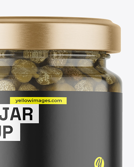 Clear Glass Jar with Capers Mockup