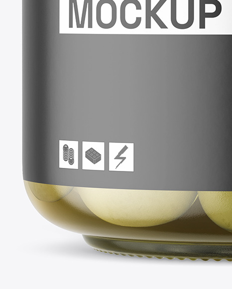 Clear Glass Jar with Olives Mockup Clear Glass Jar with Olives Mockup