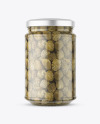 Clear Glass Jar with Capers Mockup Clear Glass Jar with Capers Mockup