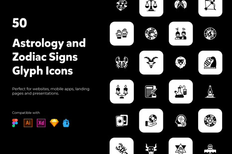 Astrology and Zodiac Signs - Solid icons