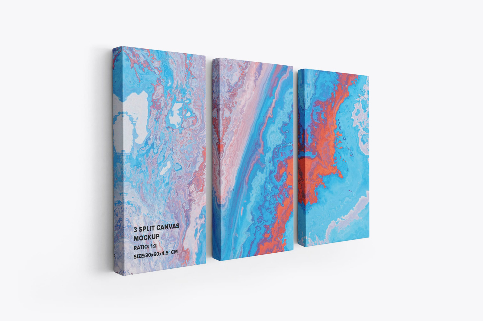 3 Panel Canvas Ratio 1x2 Mockup - Left 1.5 In Wrap 3 Panel Canvas Ratio 1x2 Mockup - Left 1.5 In Wrap