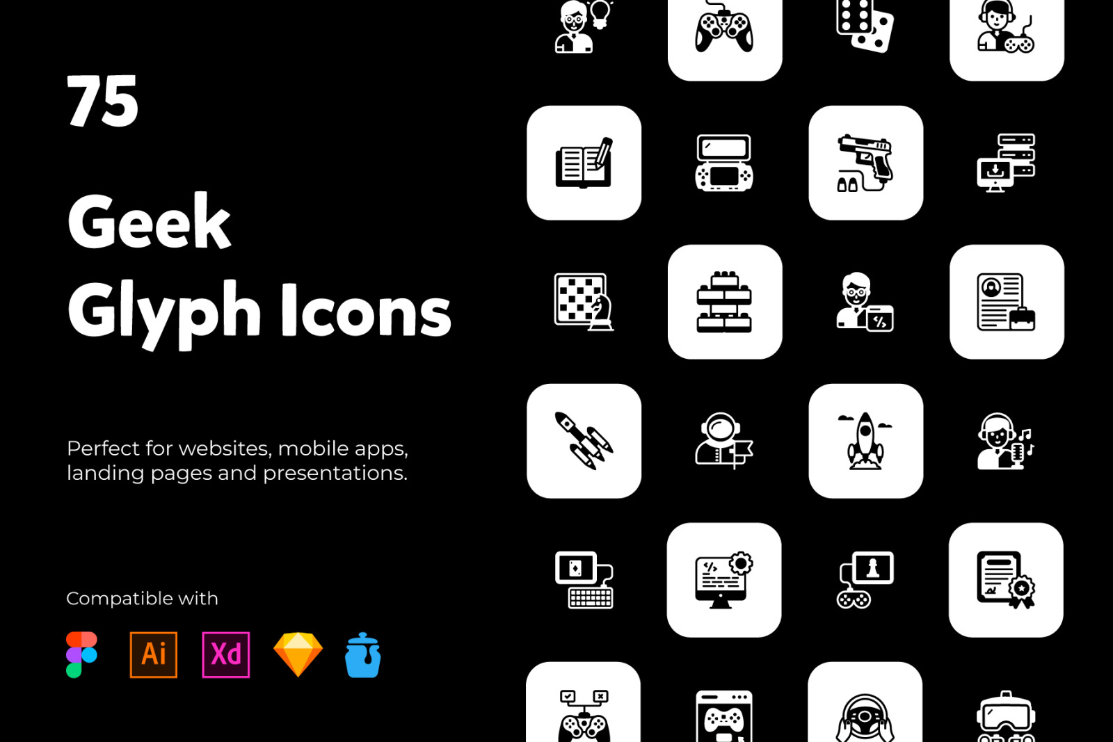 75 Geek solid icons 75 Geek solid icons
