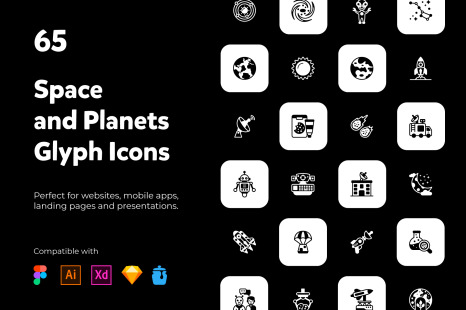 Space and Planets solid icons - Solid icons