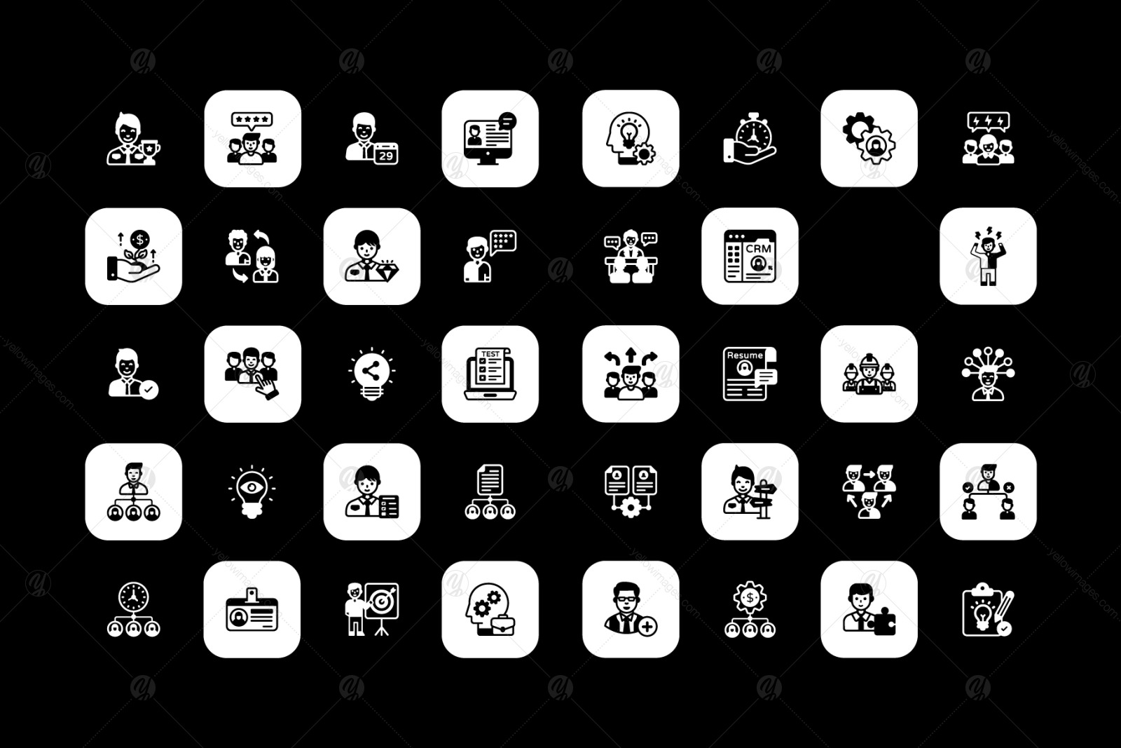 100 Team Management solid icons