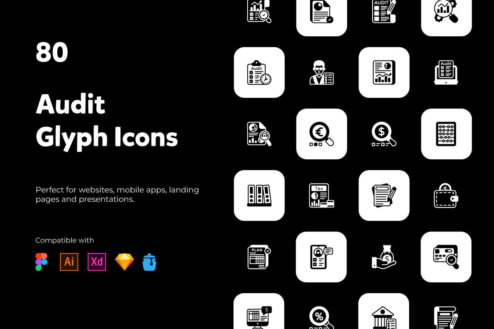 80 Audit Solid Style Icons. 80 Audit Solid Style Icons.