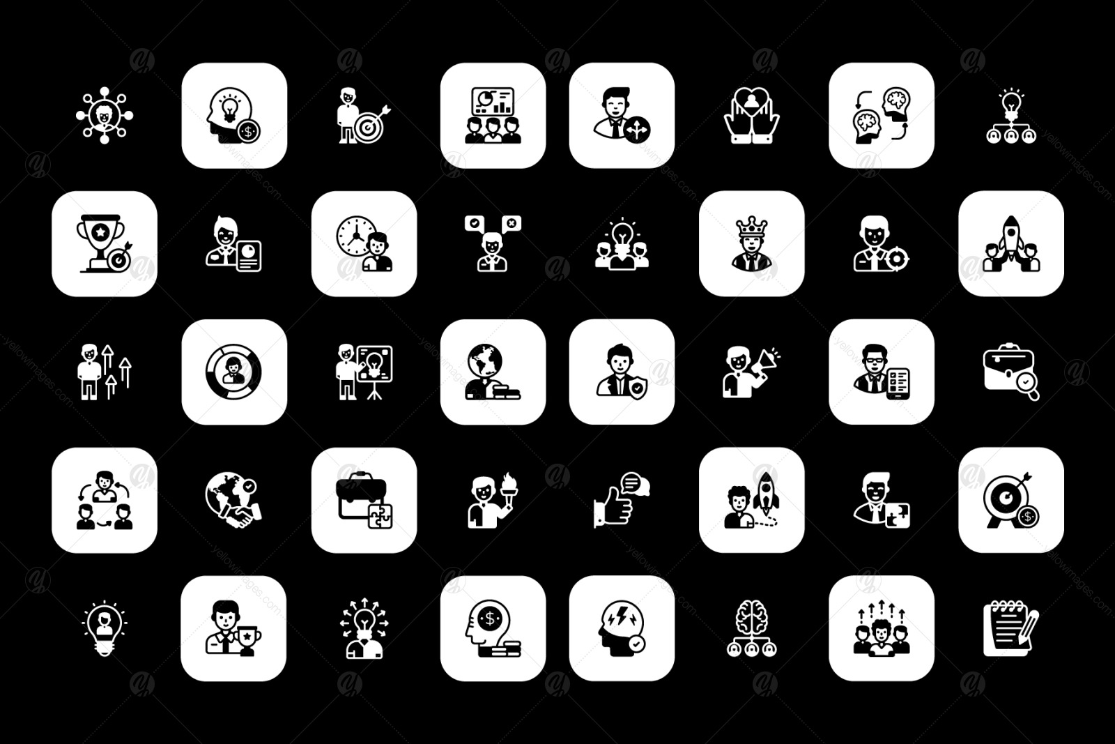 70 Leadership Icons In Solid Style. 70 Leadership Icons In Solid Style.