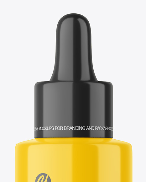 Glossy Plastic Dropper Bottle Mockup