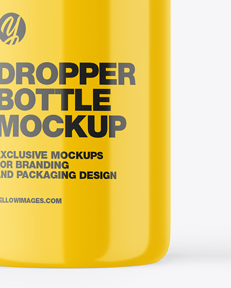 Glossy Plastic Dropper Bottle Mockup