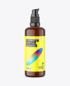 Amber Bottle with Pump Mockup