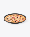 Glossy Round Pizza Box Mockup