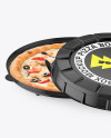 Glossy Round Pizza Box Mockup