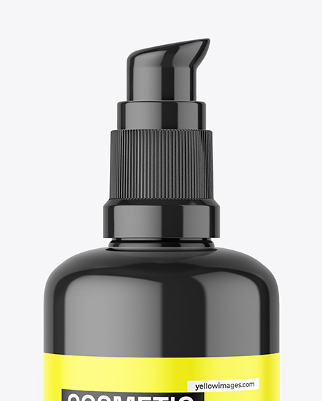 Glossy Bottle with Pump Mockup Glossy Bottle with Pump Mockup