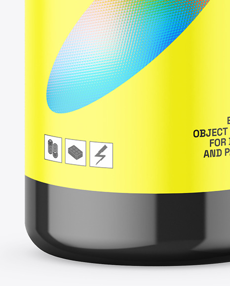 Glossy Bottle with Pump Mockup