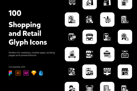 100 Shopping and Retail Icons - Trading icon