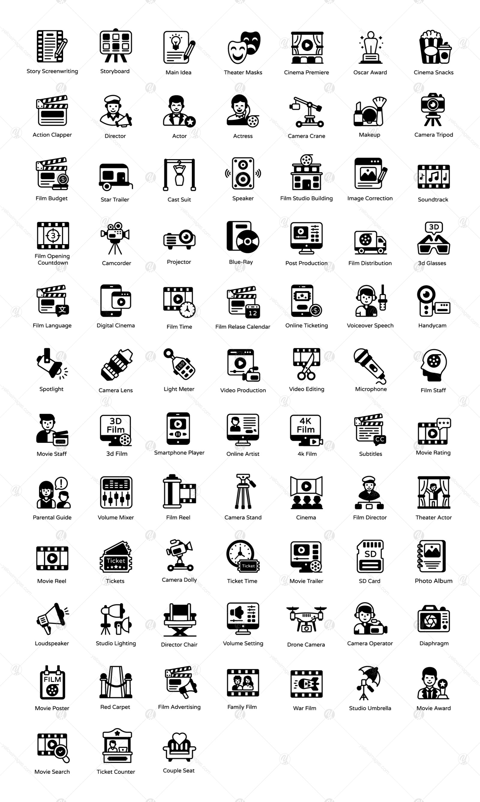 80 Video Production Solid Icons 80 Video Production Solid Icons