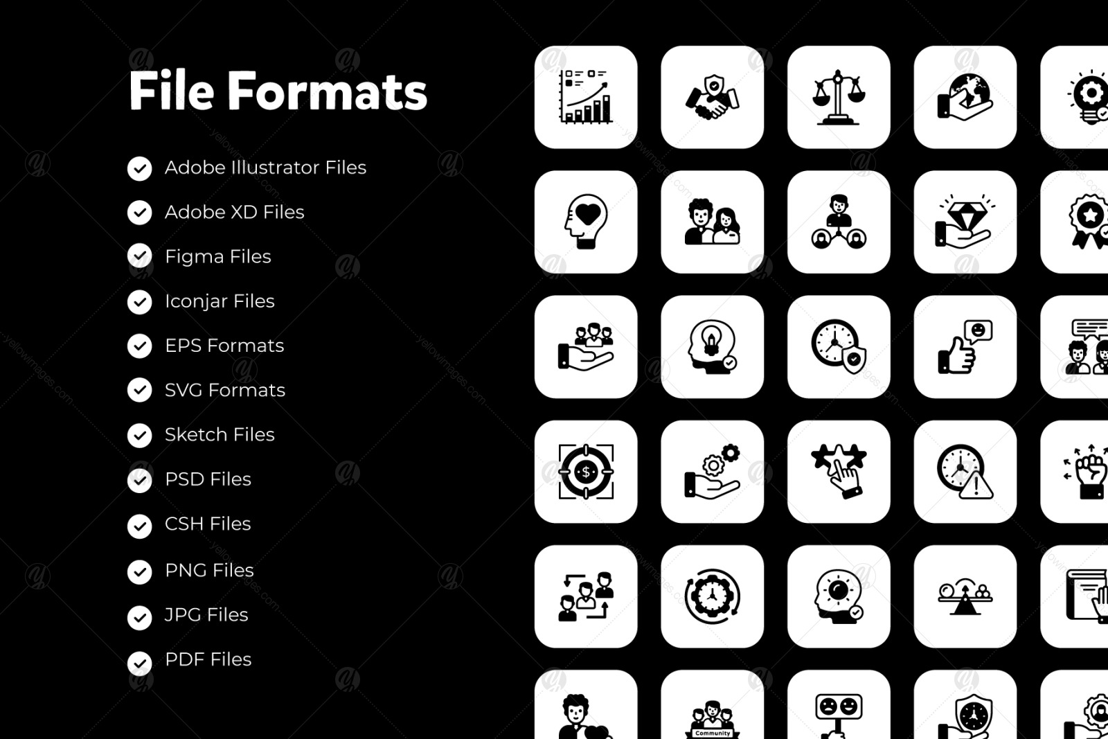 70 Core Values Glyph Icons