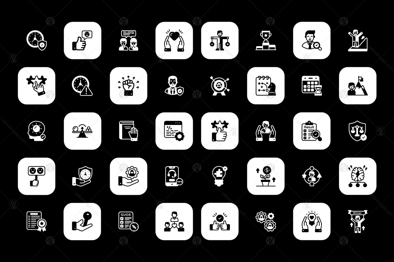 70 Core Values Glyph Icons