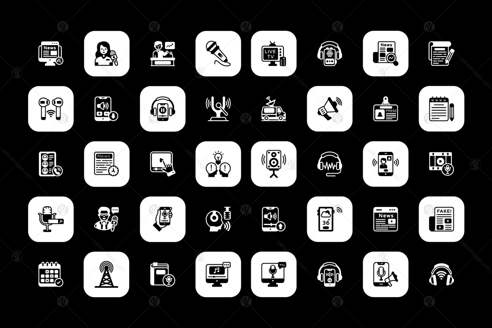 80 podcast and multimedia Icons 80 podcast and multimedia Icons