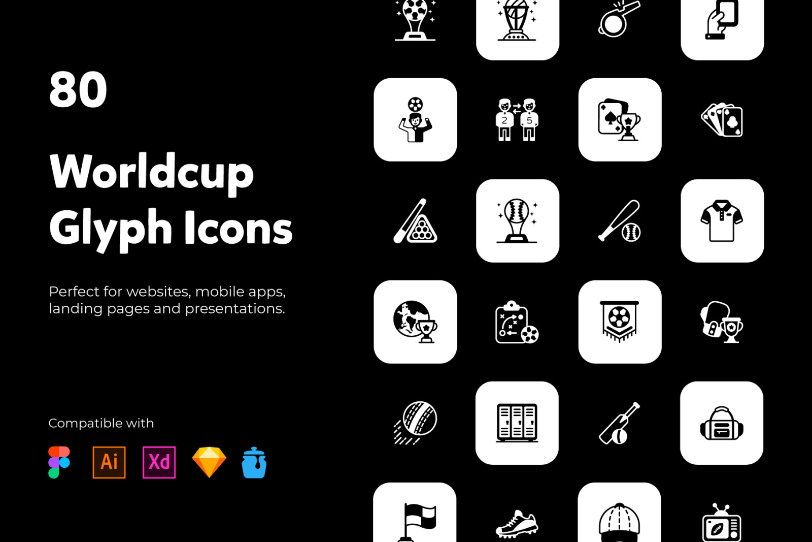 Set of World Cup Glyph Icons Set of World Cup Glyph Icons
