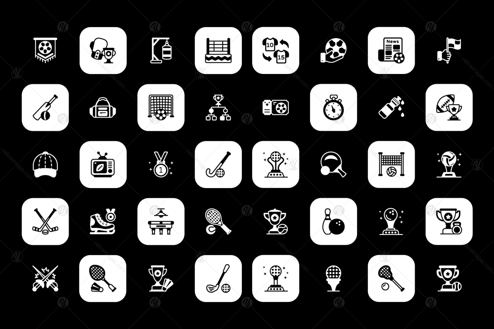 Set of World Cup Glyph Icons