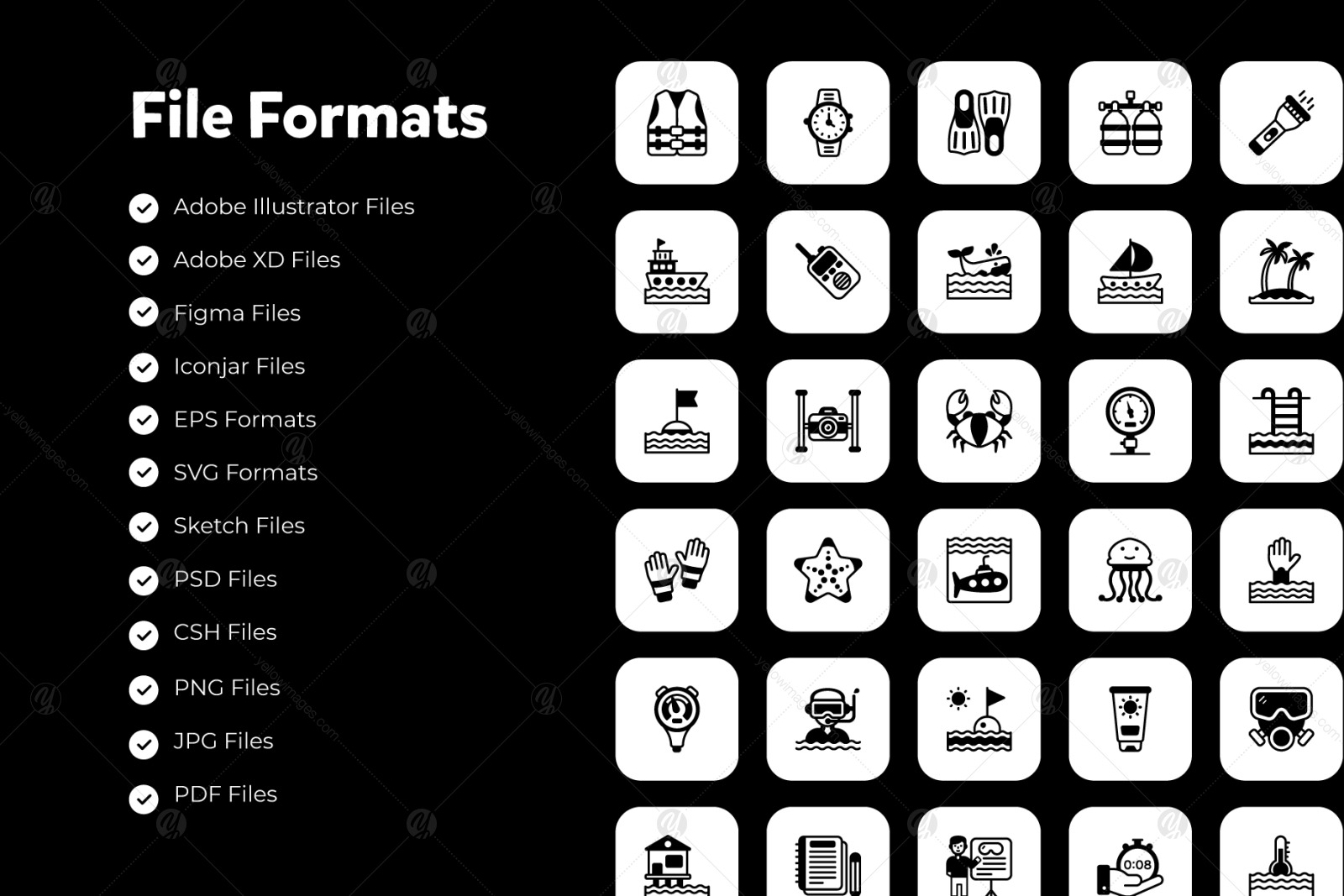 90 Glyphs for Diving and Swimming