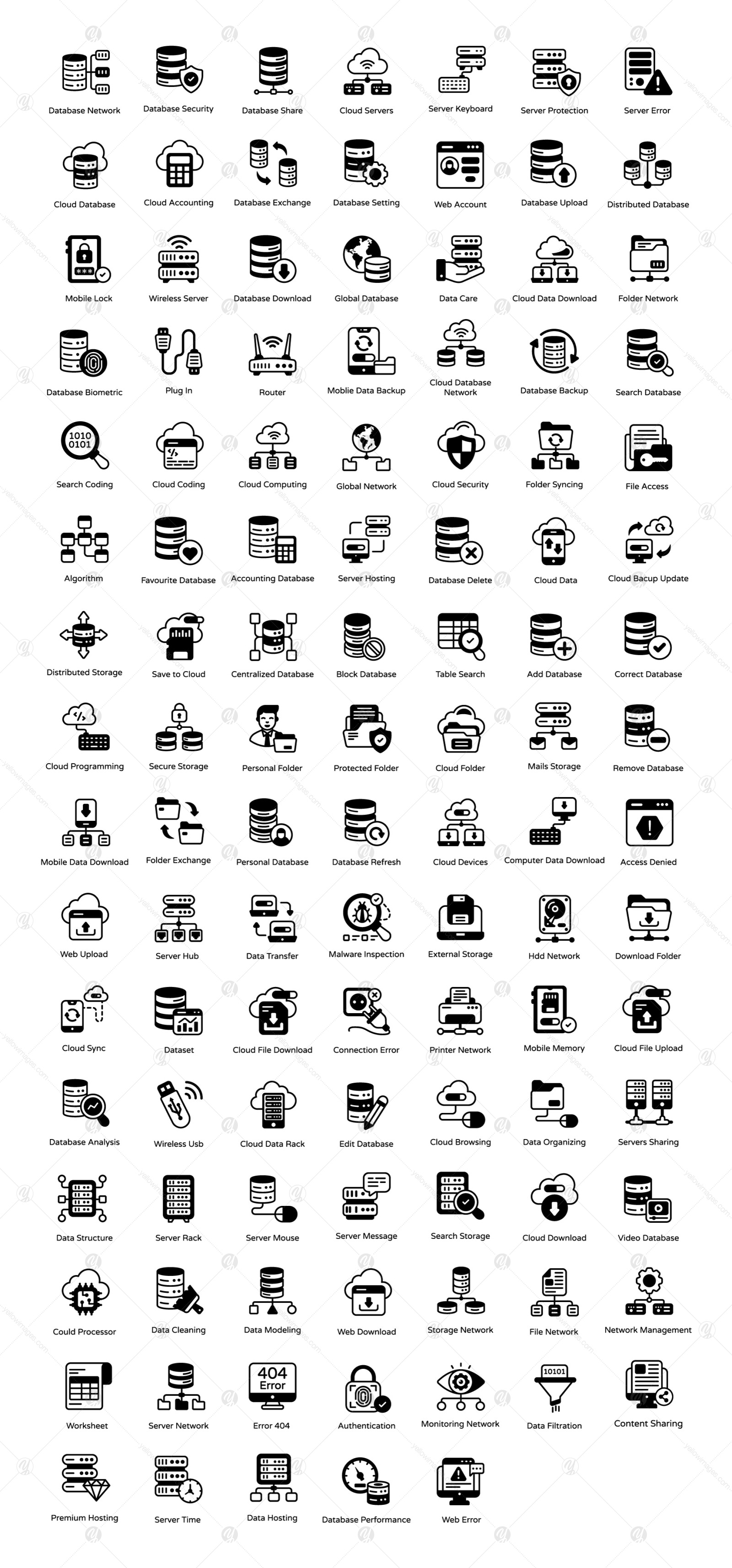 110 Database and Technology Icons 110 Database and Technology Icons