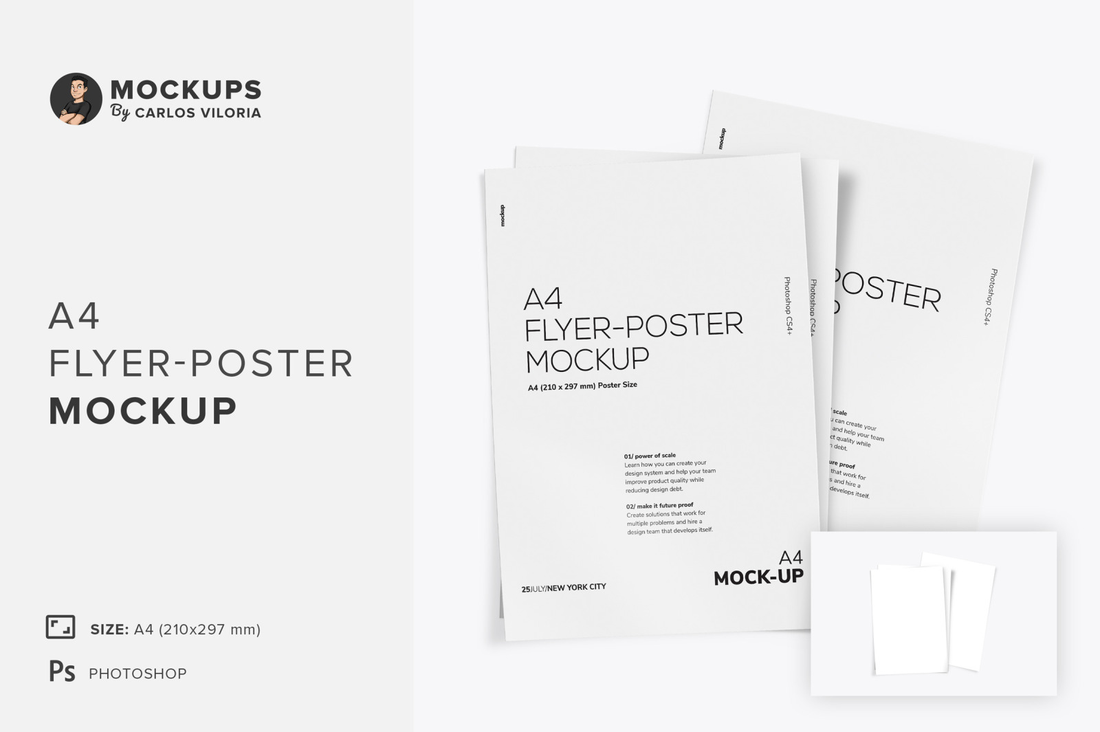 Three A4 Flyer-Poster Mockup Three A4 Flyer-Poster Mockup