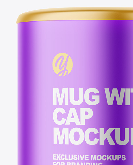 Matte Metallic Mug w/ Cap Mockup