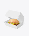 Kraft Paper Box w/ Burger Mockup