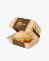 Kraft Paper Box w/ Burger Mockup