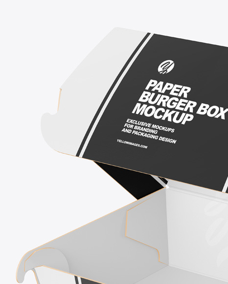 Paper Burger Box/ w Burger Mockup