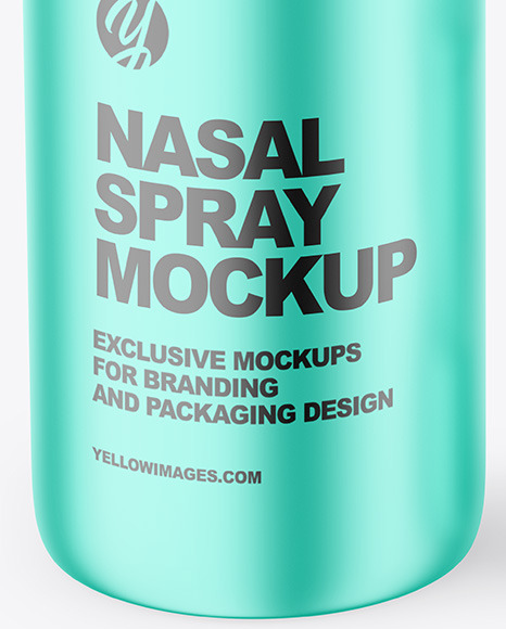 Opened Matte Metallic Nasal Spray Bottle Mockup