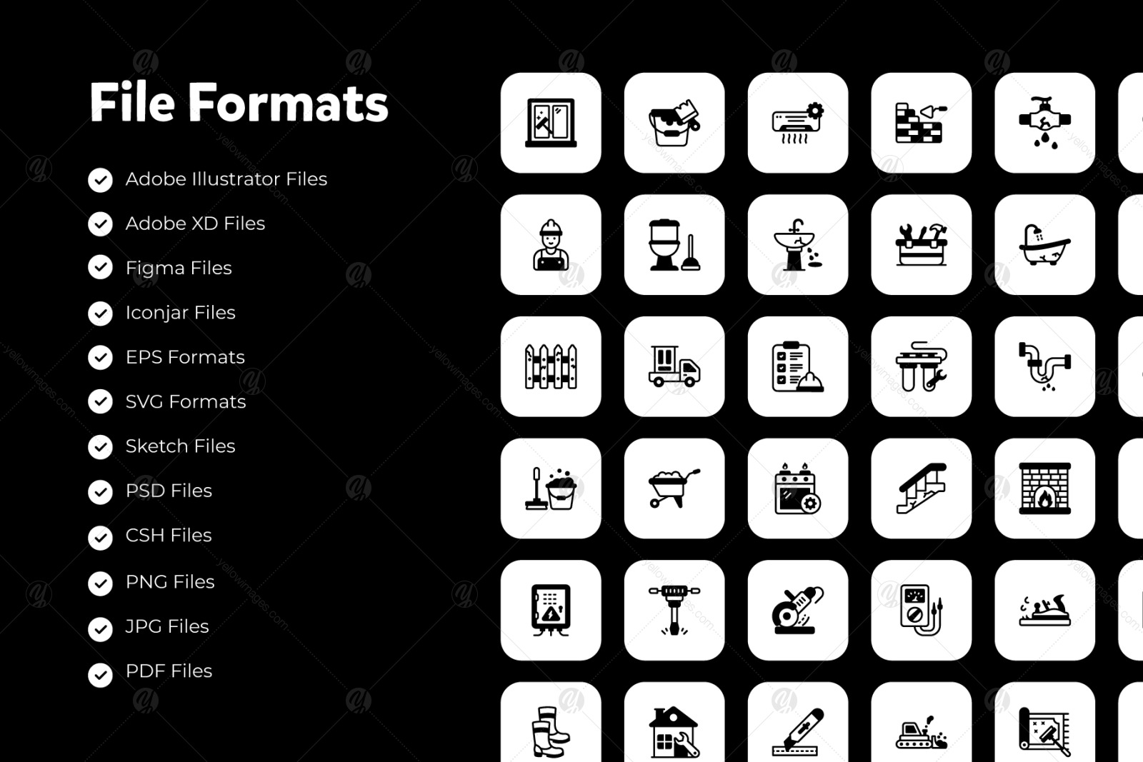 Home Repair and Maintenance Solid Icons Home Repair and Maintenance Solid Icons
