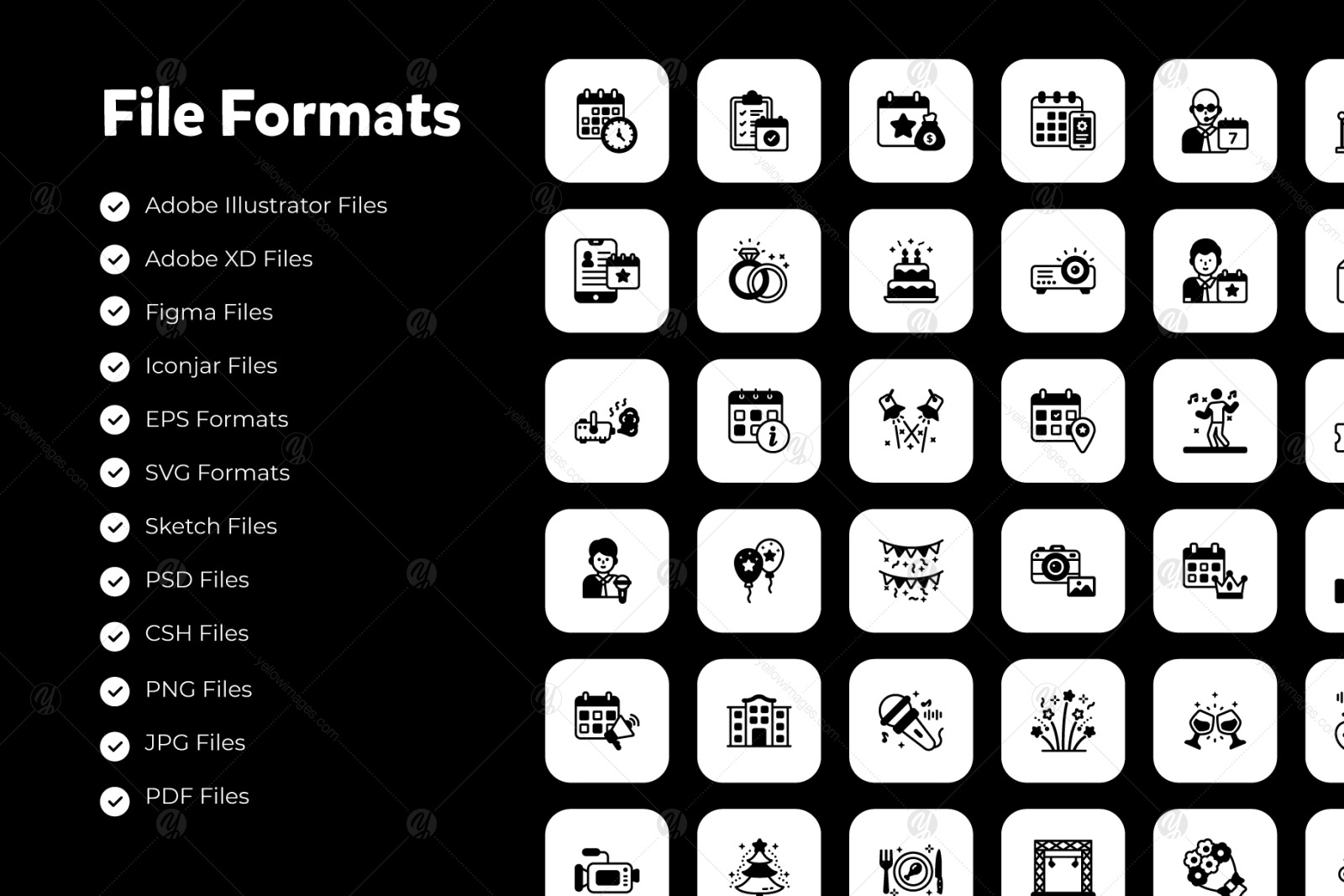 Event Management Glyph Icons