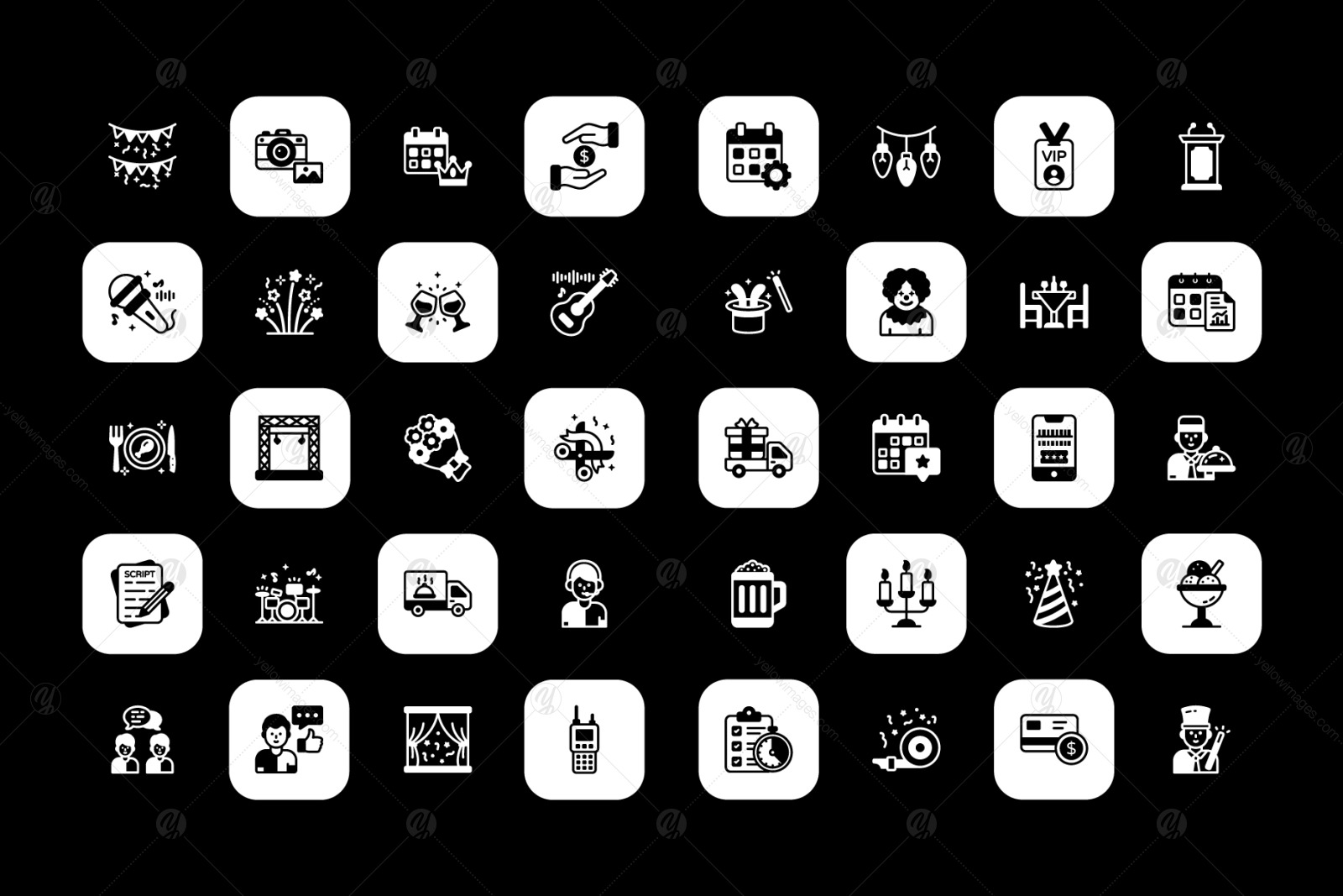 Event Management Glyph Icons Event Management Glyph Icons