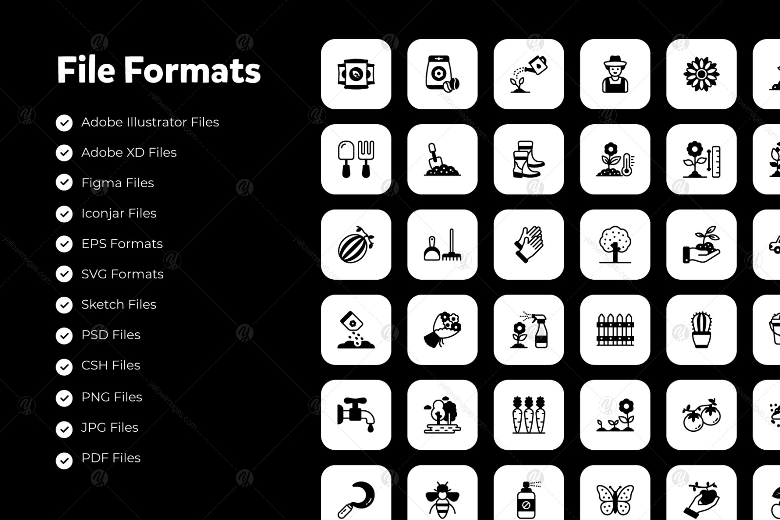 100 Solid Gardening Icons Vectors 100 Solid Gardening Icons Vectors