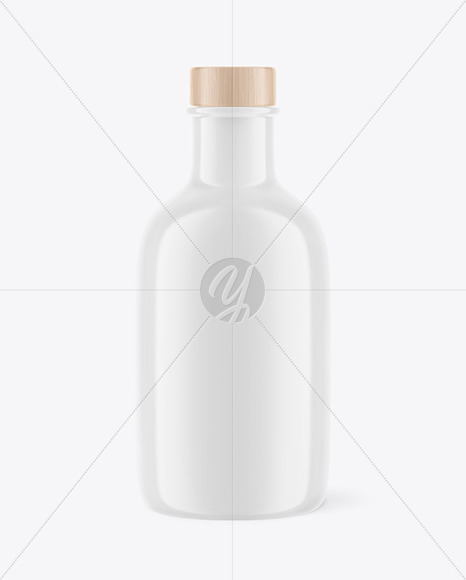 Glossy Bottle with Wooden Cap Mockup