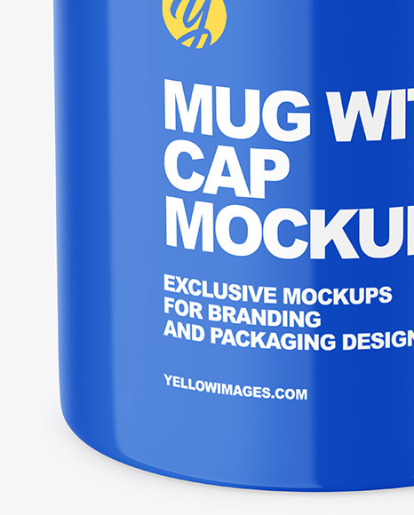 Glossy Mug w/ Cap Mockup