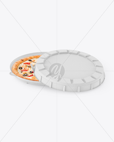 Kraft Round Pizza Box Mockup